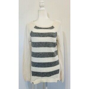 Ann Taylor LOFT Woman Size S Striped Merino Wool Mohair Blend Sweater Staple